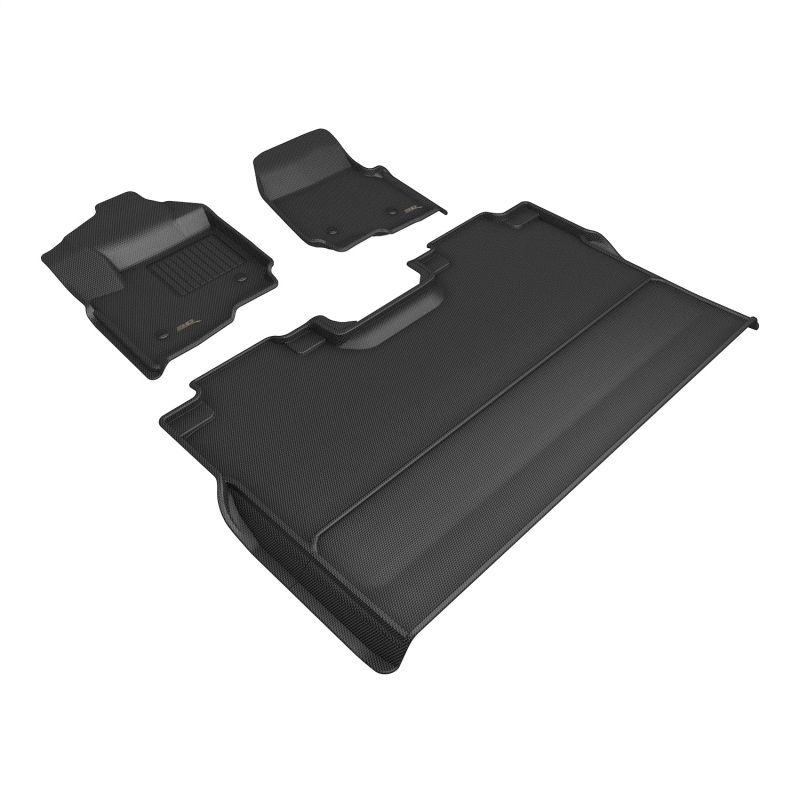 Ford F-250 Floor Mats - Front + Rear - 3D MAXpider - Custom Fit All-Weather KAGU Series - Black - `23-`26